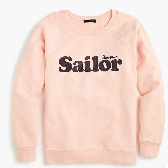 J. Crew Tops - J. Crew Bonjour Sailor Pink Sweatshirt XS NWTT